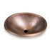 Pure Copper Hand Hammered 17 inch Oval Drop-In Bathroom Vanity Sink